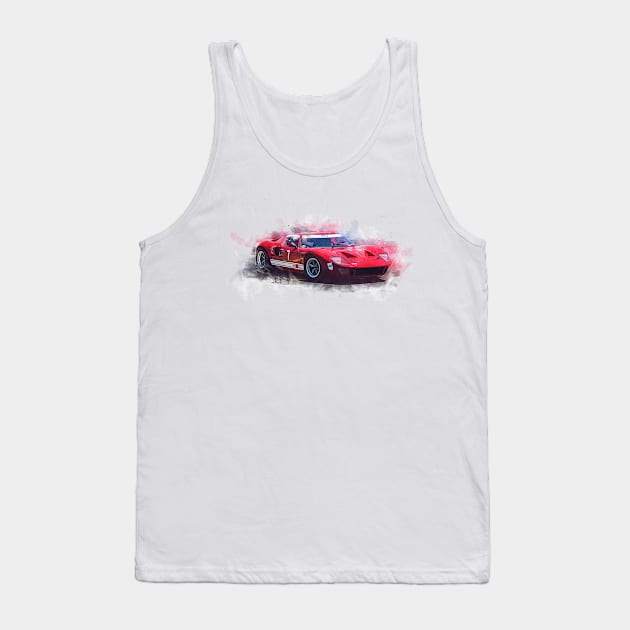 Red Ford GT40 Tank Top by Transchroma